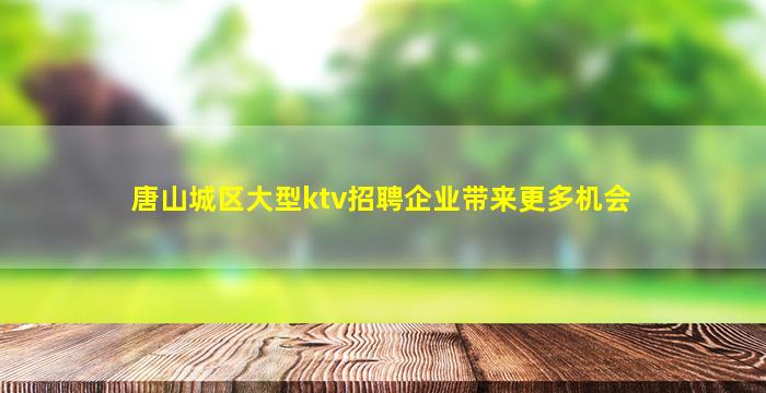 唐山城区大型ktv招聘企业带来更多机会